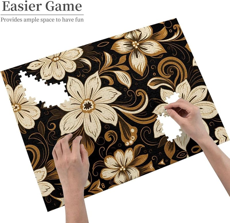 لغز جيجسو أبيض 500 قطعة للكبار زهرة ذات سبع بتلات هدية ديكور للمنزل - Image 3